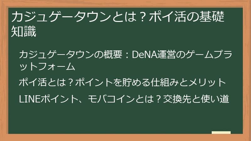 カジュゲータウンとは？ポイ活の基礎知識