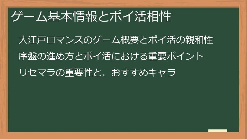 ゲーム基本情報とポイ活相性