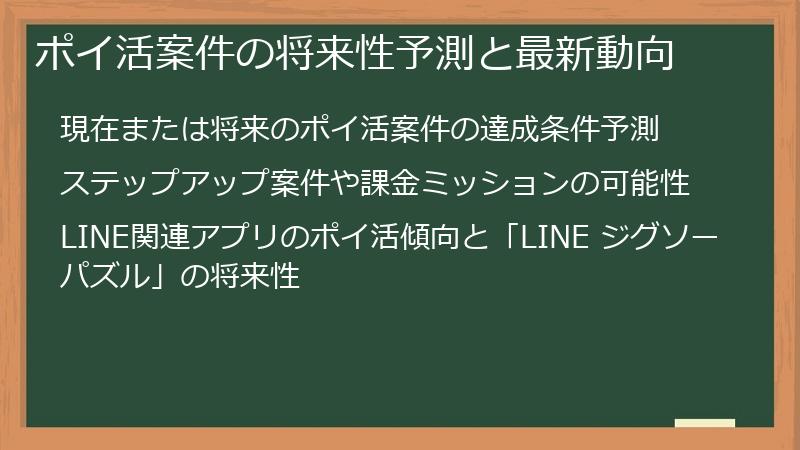 ポイ活案件の将来性予測と最新動向