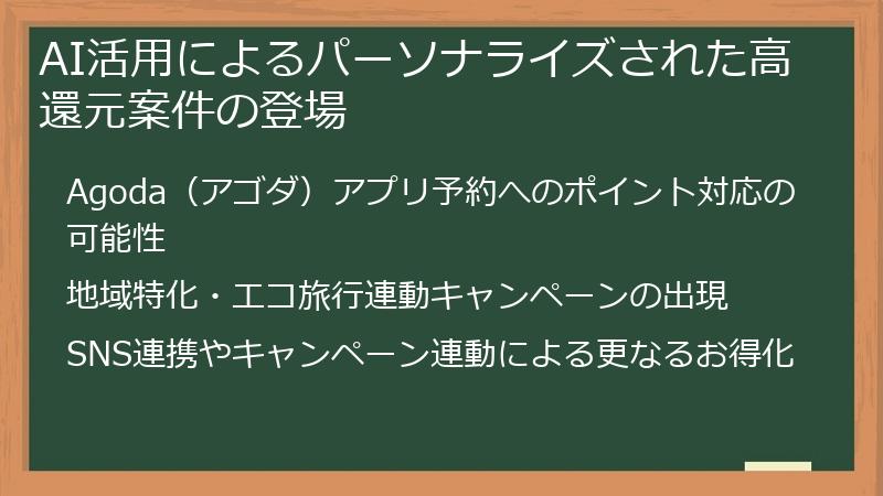 AI活用によるパーソナライズされた高還元案件の登場