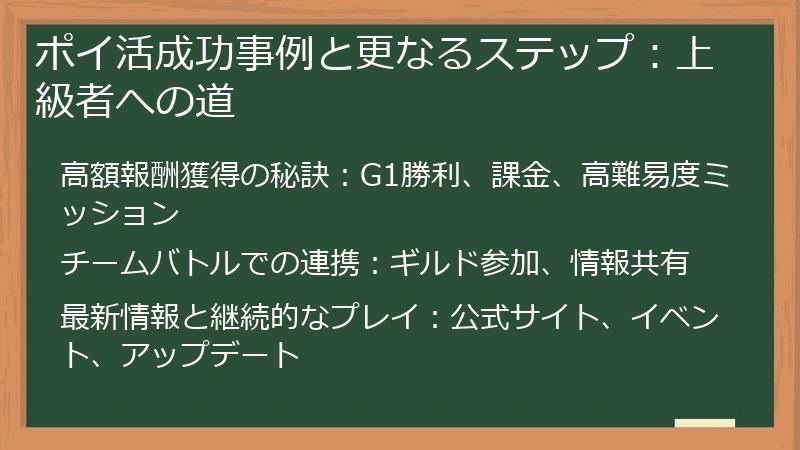 ポイ活成功事例と更なるステップ：上級者への道