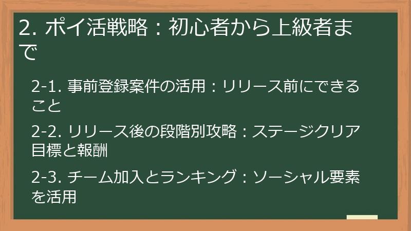 2. ポイ活戦略:初心者から上級者まで
