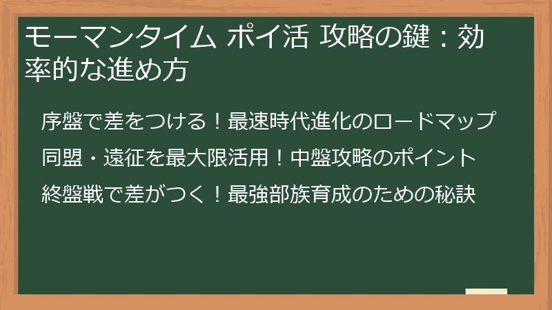 モーマンタイム ポイ活 攻略の鍵：効率的な進め方