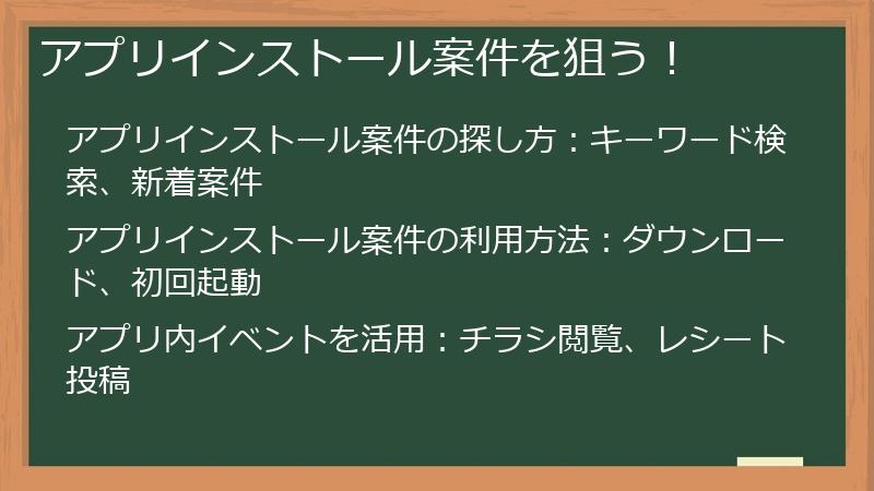 アプリインストール案件を狙う！