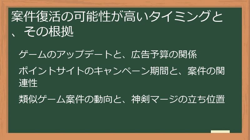 案件復活の可能性が高いタイミングと、その根拠