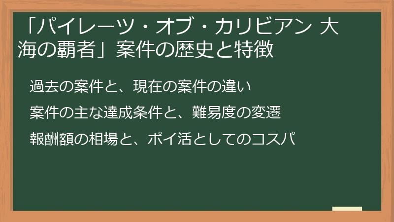 「パイレーツ・オブ・カリビアン 大海の覇者」案件の歴史と特徴