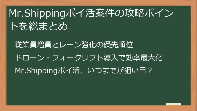 Mr.Shippingポイ活案件の攻略ポイントを総まとめ