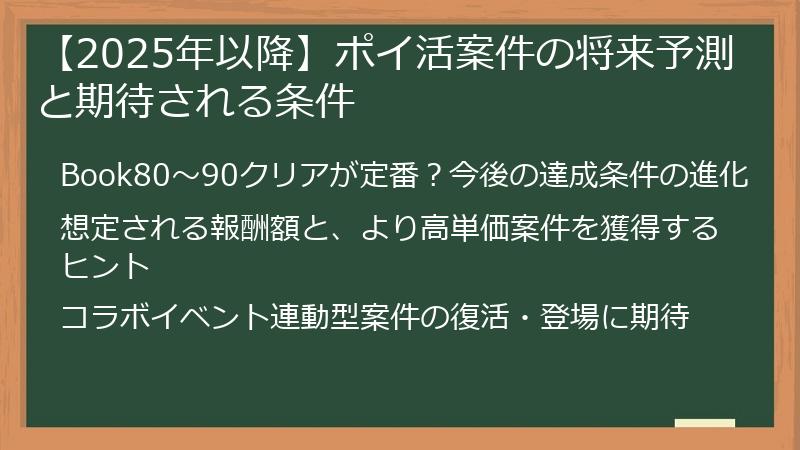 【2025年以降】ポイ活案件の将来予測と期待される条件