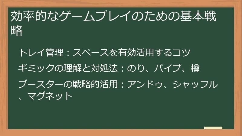 効率的なゲームプレイのための基本戦略