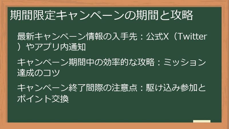 期間限定キャンペーンの期間と攻略