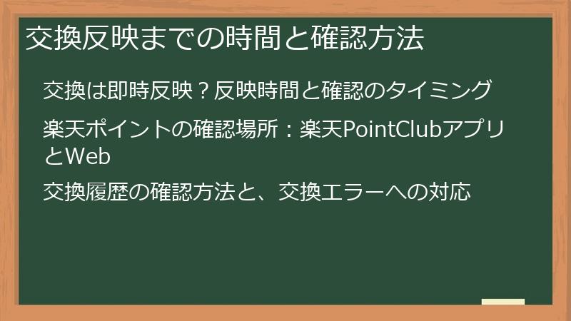 交換反映までの時間と確認方法