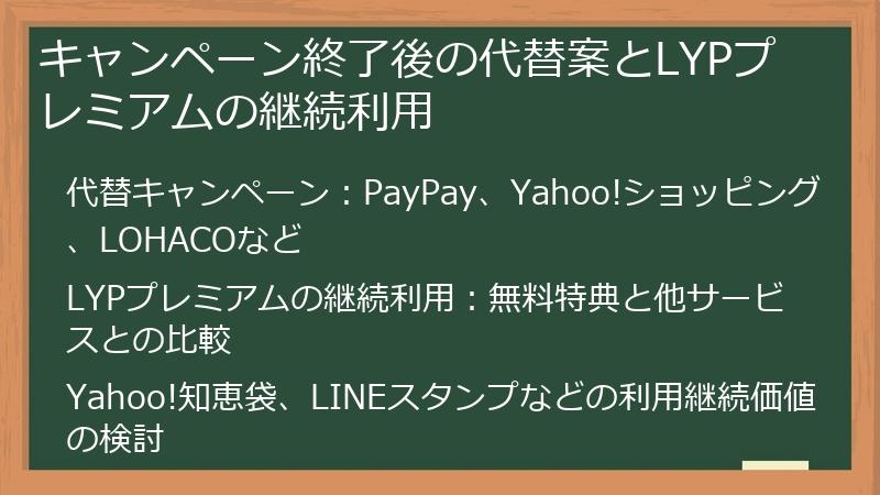キャンペーン終了後の代替案とLYPプレミアムの継続利用