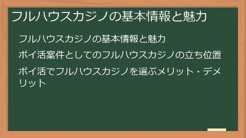 フルハウスカジノの基本情報と魅力