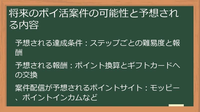 将来のポイ活案件の可能性と予想される内容
