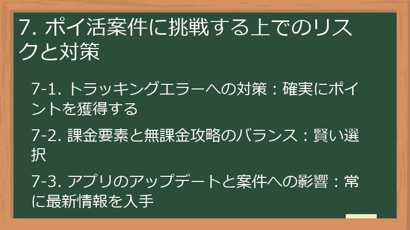 7. ポイ活案件に挑戦する上でのリスクと対策