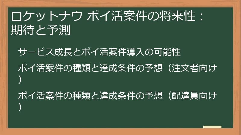 ロケットナウ ポイ活案件の将来性：期待と予測