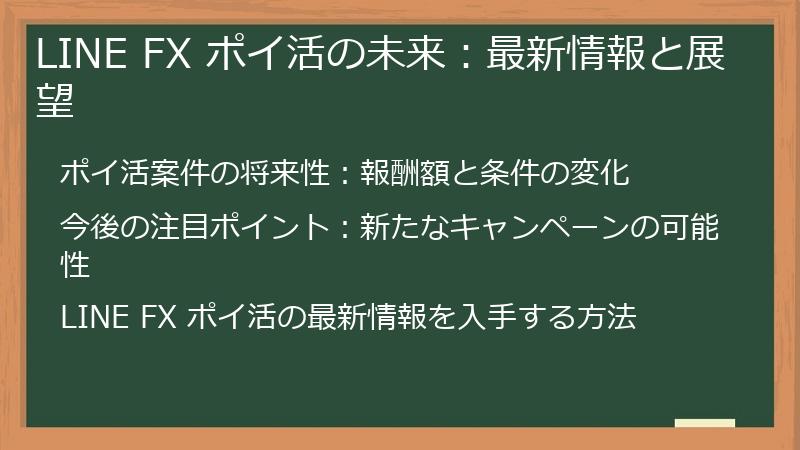 LINE FX ポイ活の未来:最新情報と展望