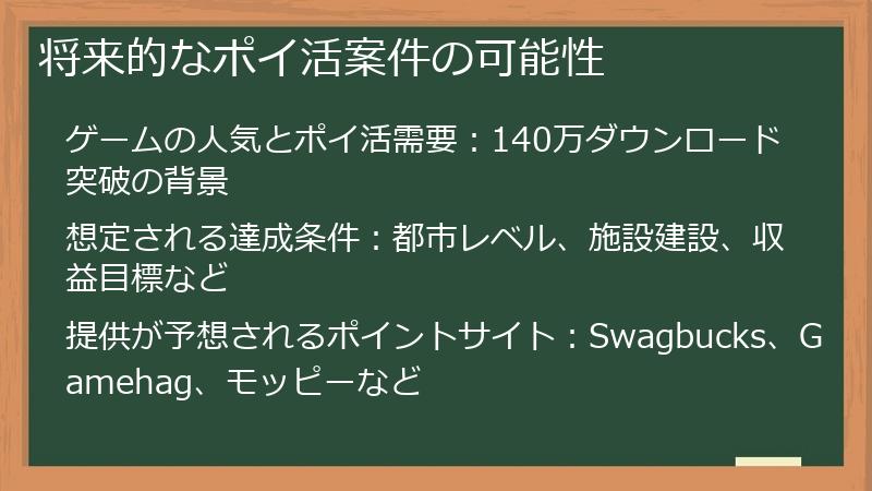 将来的なポイ活案件の可能性