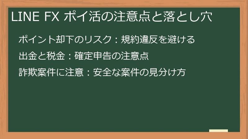 LINE FX ポイ活の注意点と落とし穴