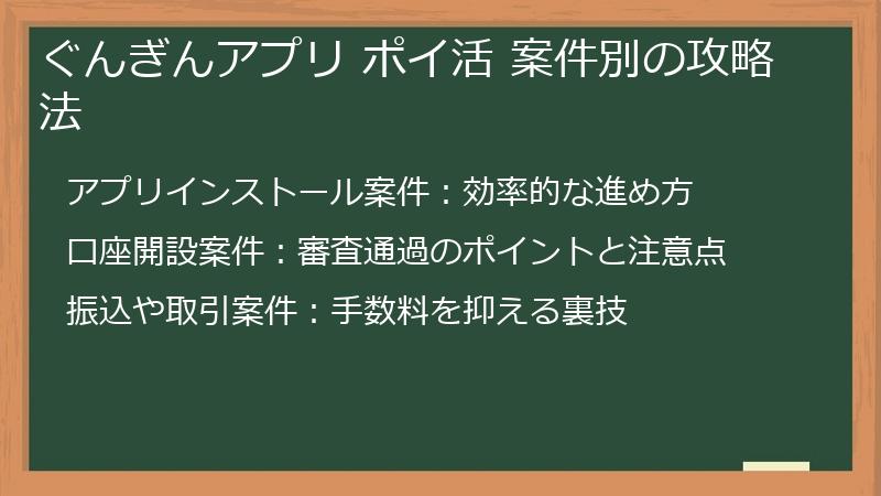 ぐんぎんアプリ ポイ活 案件別の攻略法