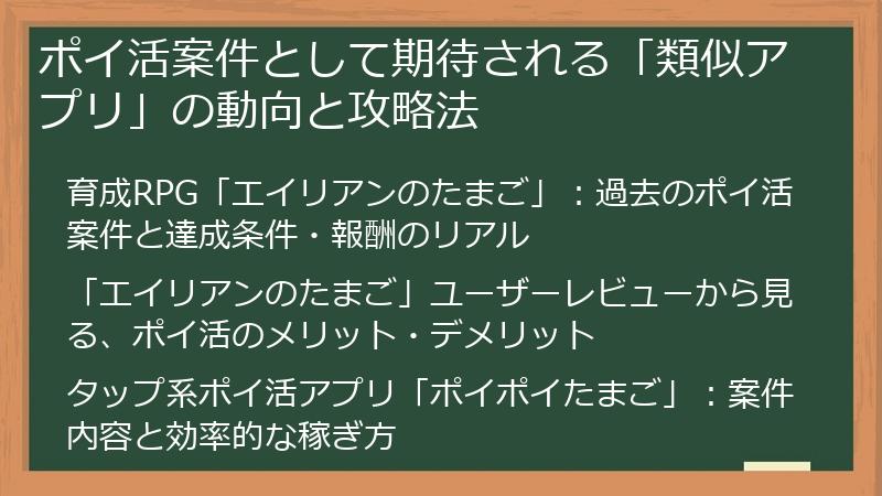 ポイ活案件として期待される「類似アプリ」の動向と攻略法