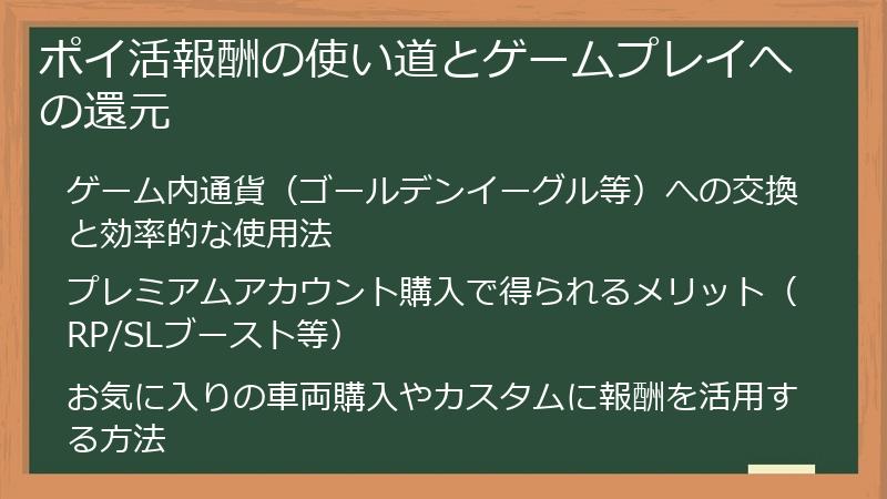 ポイ活報酬の使い道とゲームプレイへの還元
