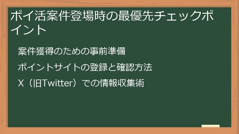ポイ活案件登場時の最優先チェックポイント