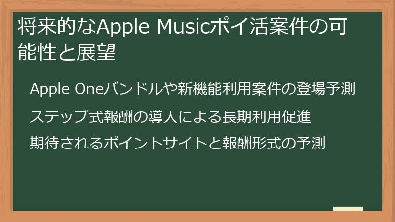 将来的なApple Musicポイ活案件の可能性と展望