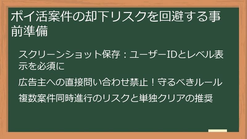 ポイ活案件の却下リスクを回避する事前準備