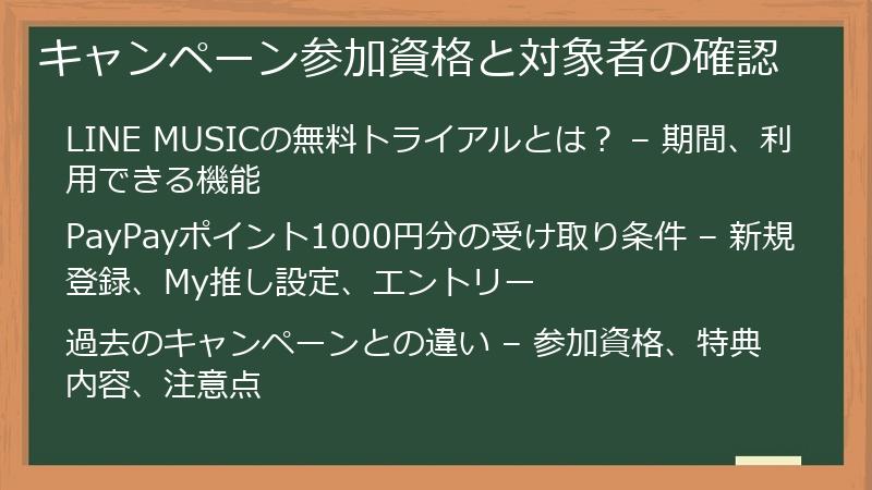 キャンペーン参加資格と対象者の確認