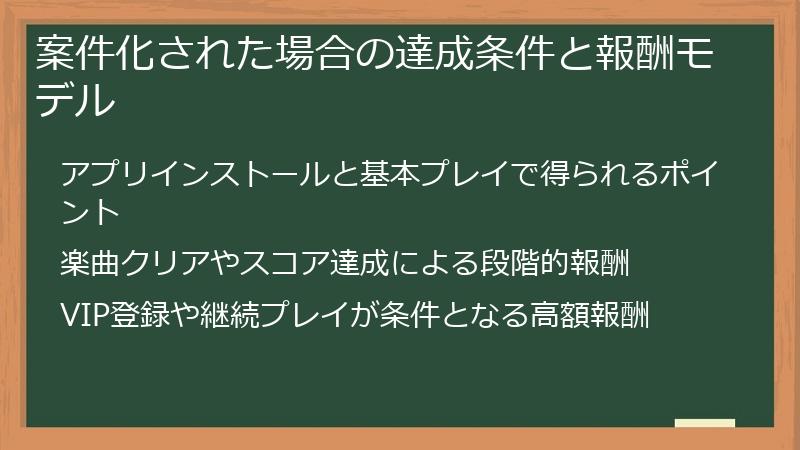 案件化された場合の達成条件と報酬モデル
