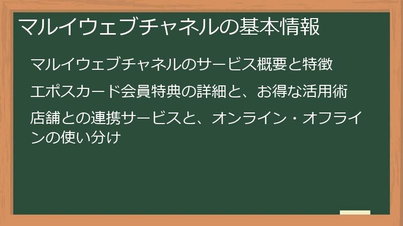 マルイウェブチャネルの基本情報