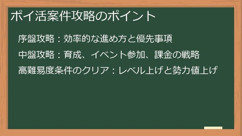 ポイ活案件攻略のポイント