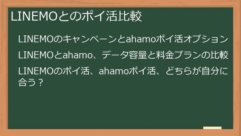 LINEMOとのポイ活比較