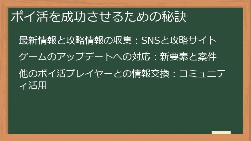 ポイ活を成功させるための秘訣