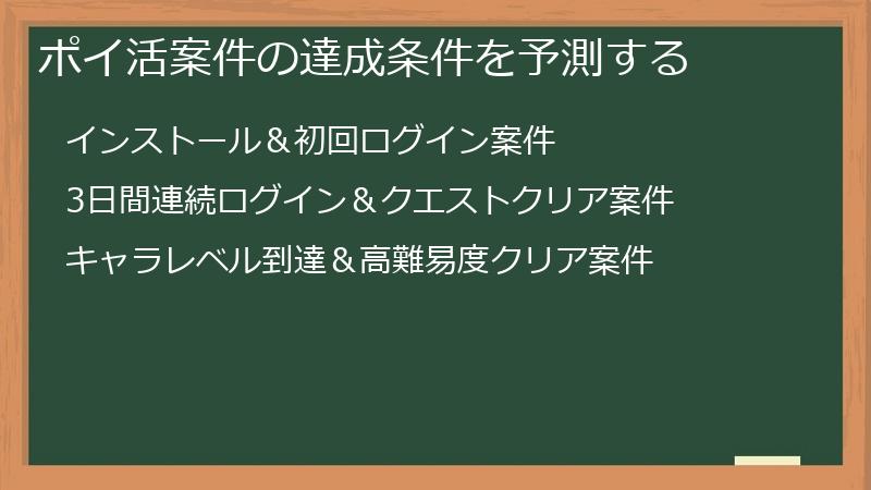 ポイ活案件の達成条件を予測する