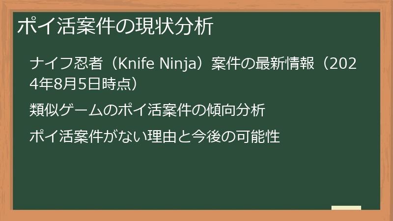 ポイ活案件の現状分析