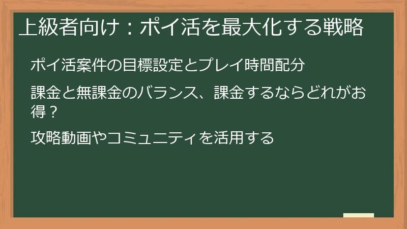 上級者向け：ポイ活を最大化する戦略