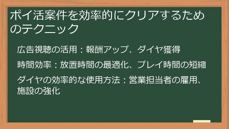 ポイ活案件を効率的にクリアするためのテクニック