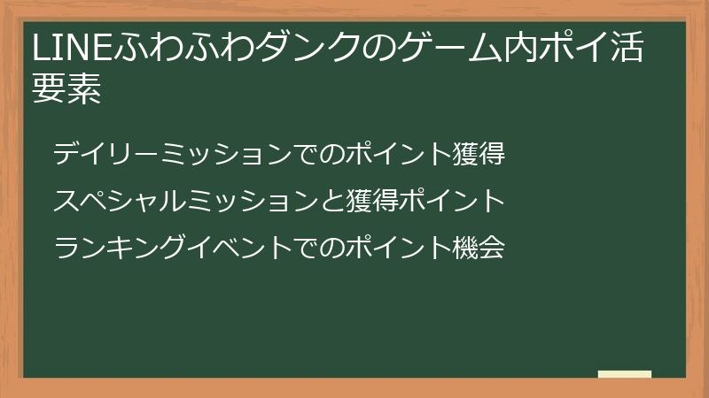 LINEふわふわダンクのゲーム内ポイ活要素