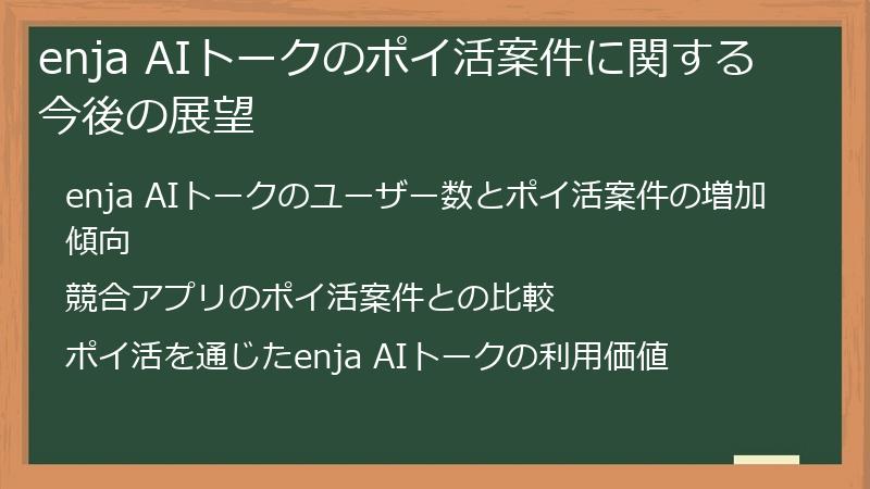 enja AIトークのポイ活案件に関する今後の展望