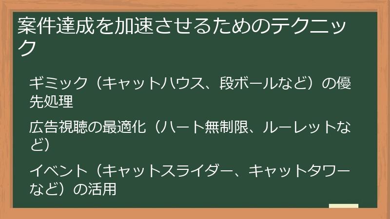 案件達成を加速させるためのテクニック