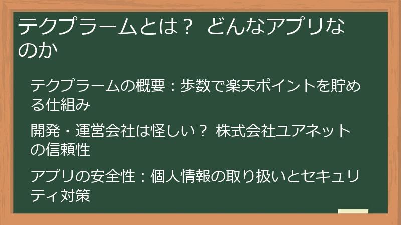 テクプラームとは？ どんなアプリなのか