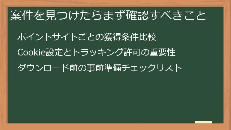案件を見つけたらまず確認すべきこと