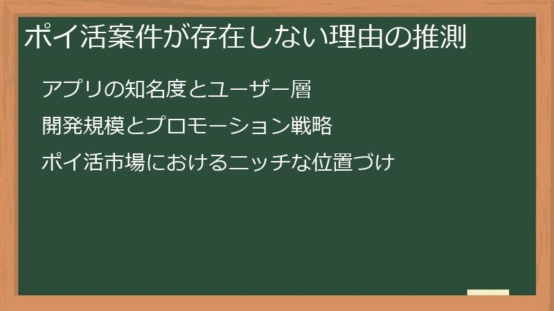 ポイ活案件が存在しない理由の推測
