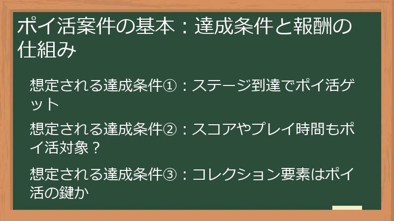 ポイ活案件の基本：達成条件と報酬の仕組み