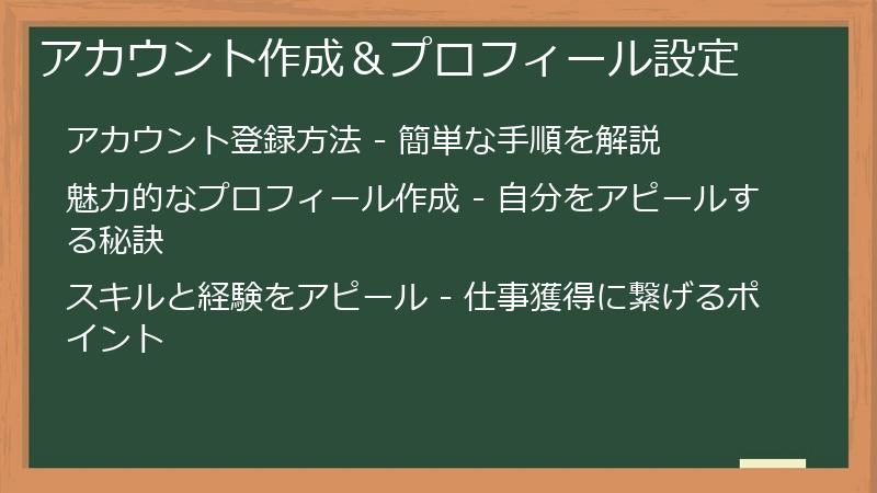 アカウント作成＆プロフィール設定
