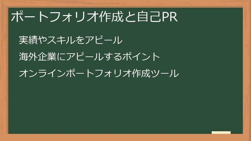 ポートフォリオ作成と自己PR