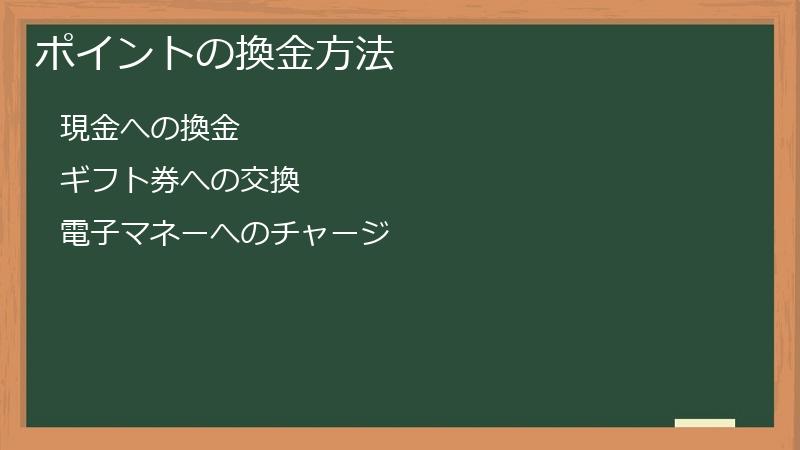 ポイントの換金方法