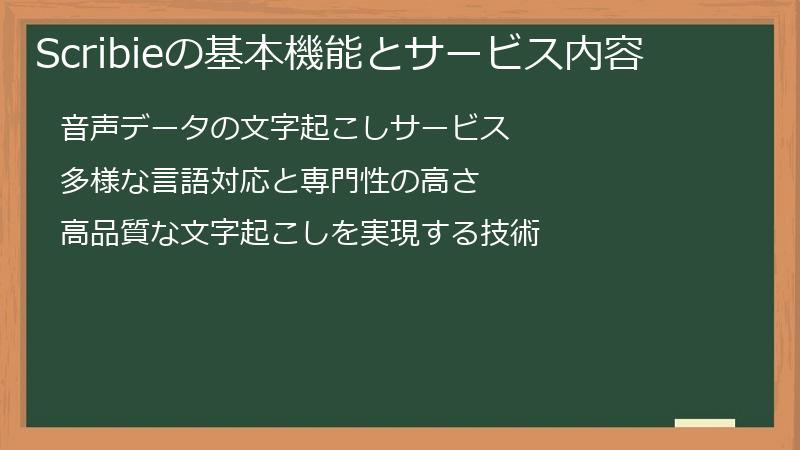 Scribieの基本機能とサービス内容